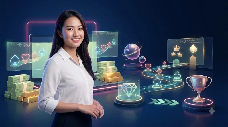 Hình minh họa hành trình nâng cao kỹ năng chơi phỏm online