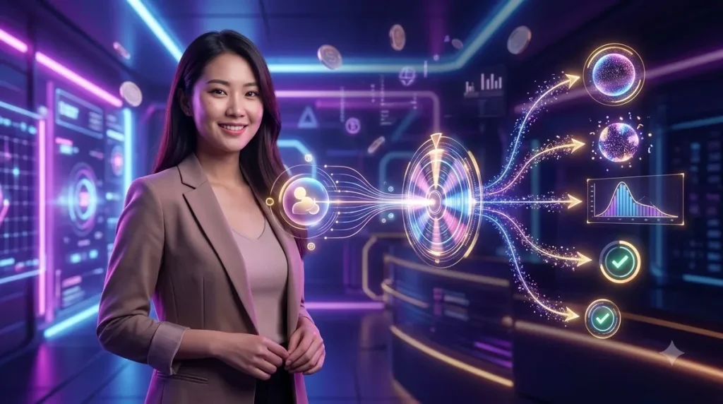 Cơ chế Nổ Hũ TG88 với các bánh răng và vòng quay ánh sáng